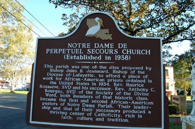 Notre Dame De Perpetuel Secours Church Marker. Click for full size. Notre Dame De Perpetuel Secours Church Marker image. Click for full size.