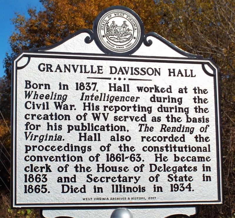 Granville Davison Hall Marker. Click for full size. Granville Davison Hall Marker image. Click for full size.