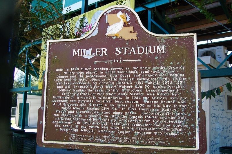 Miller Stadium Marker. Click for full size. Miller Stadium Marker image. Click for full size.