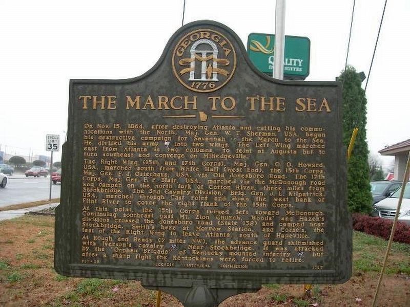 The March to the Sea Marker - before its disappearance image. Click for full size.