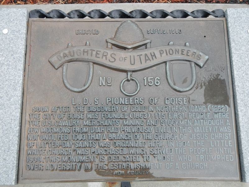 L.D.S. Pioneers of Boise Marker image. Click for full size.