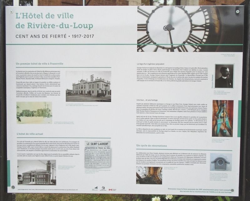 L'H�tel de ville de Rivi�re-du-Loup Marker image. Click for full size.