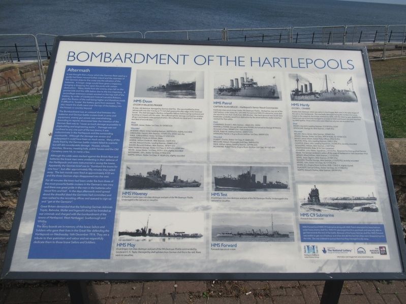 Bombardment of the Hartlepools Marker. Click for full size. Bombardment of the Hartlepools Marker image. Click for full size.