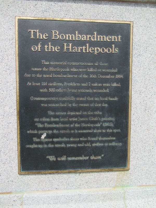 The Bombardment of the Hartlepools Marker image. Click for full size.