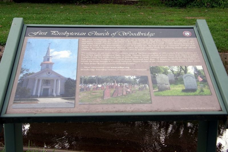 First Presbyterian Church of Woodbridge Marker. Click for full size. First Presbyterian Church of Woodbridge Marker image. Click for full size.