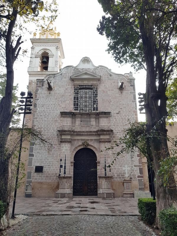 A temple entrance near the Camino Real de Tierra Adentro Marker image. Click for full size.