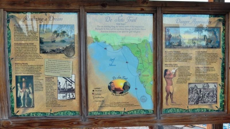 Realizing a Dream Marker Kiosk (<i>marker panel on left; map in center; related marker on right</i>). Click for full size. Realizing a Dream Marker Kiosk (<i>marker panel on left; map in center; related marker on right</i>) image. Click for full size.