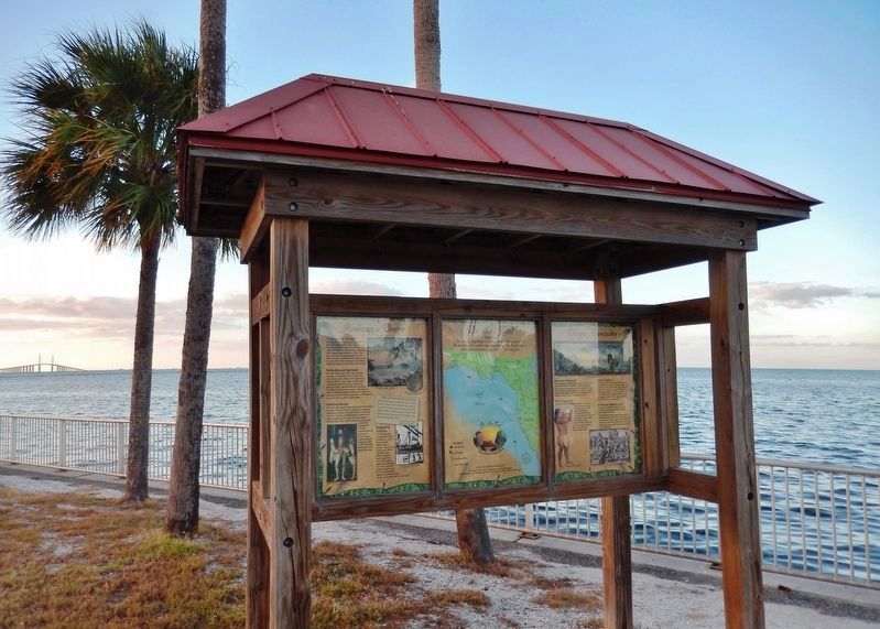 Realizing a Dream Marker Kiosk (<i>wide view; Sunshine Skyway Bridge in background on left</i>). Click for full size. Realizing a Dream Marker Kiosk (<i>wide view; Sunshine Skyway Bridge in background on left</i>) image. Click for full size.