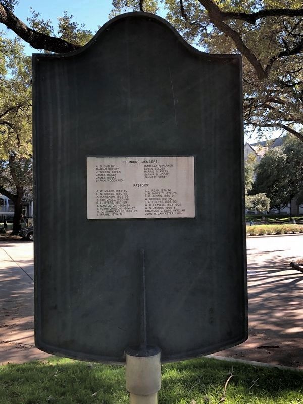 First Presbyterian Church of Houston Marker Rear image. Click for full size.