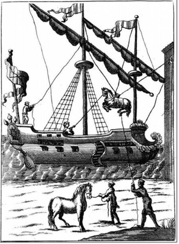 Marker detail: “Embarcadero de los Cavallos” (1769). Click for full size. Marker detail: “Embarcadero de los Cavallos” (1769) image. Click for full size.