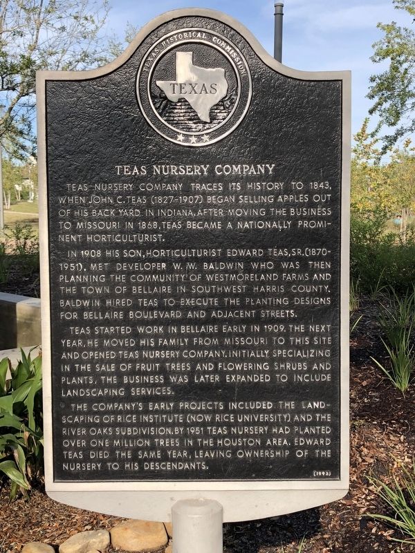 Teas Nursery Company Marker. Click for full size. Teas Nursery Company Marker image. Click for full size.