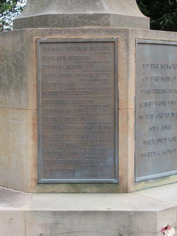 Castle Eden War Memorial image. Click for full size.
