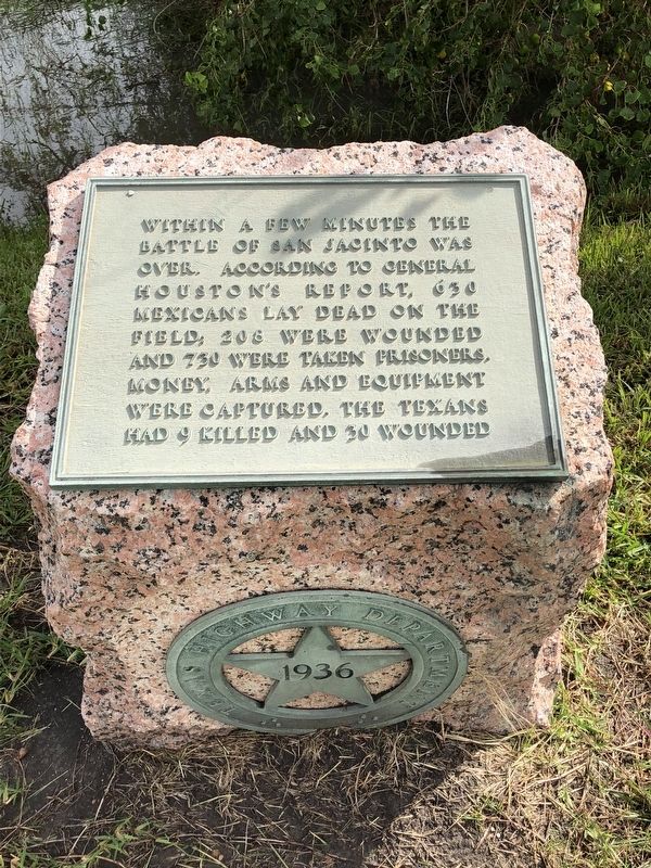 Within A Few Minutes, Battle of San Jacinto Site Marker image. Click for full size.