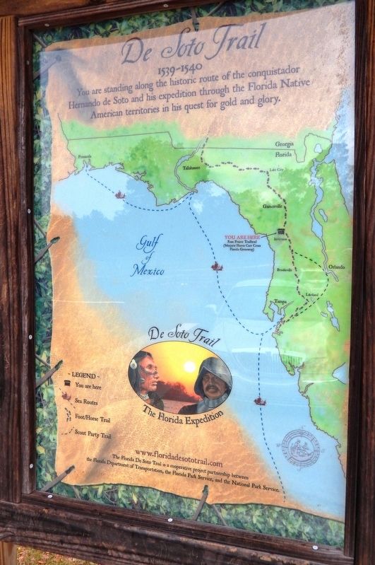 Florida De Soto Trail Map (<i>panel to the left of marker in kiosk</i>) image. Click for full size.