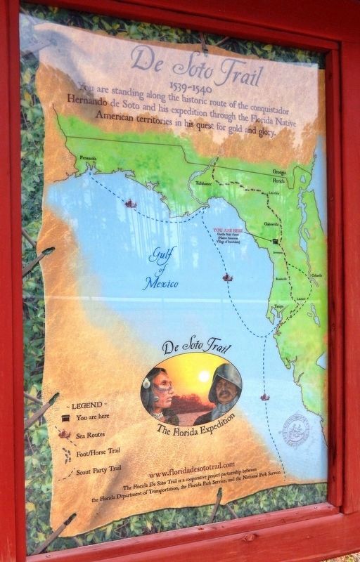 Florida De Soto Trail Map (<i>panel to the left of marker in kiosk</i>) image. Click for full size.