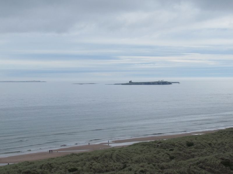 The Farne Islands seen from the castle ramparts image. Click for full size.