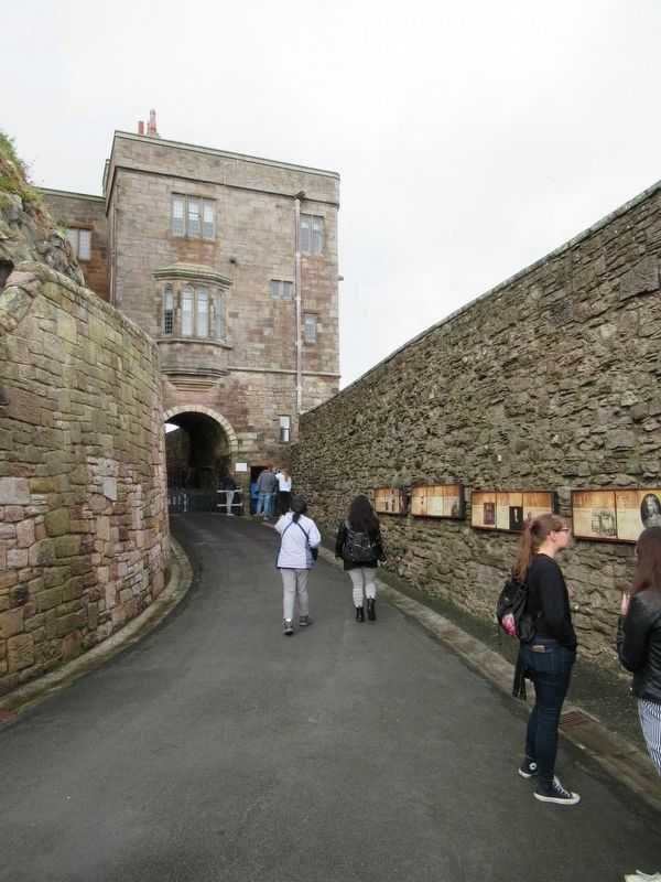Bamburghs Recorded History Markers at the Castle Entrance image. Click for full size.