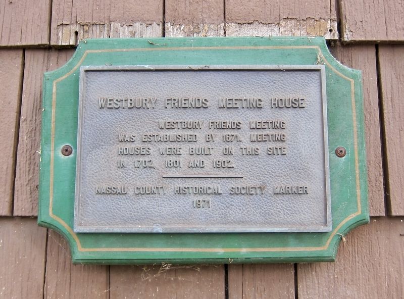Westbury Friends Meeting House Marker image. Click for full size.