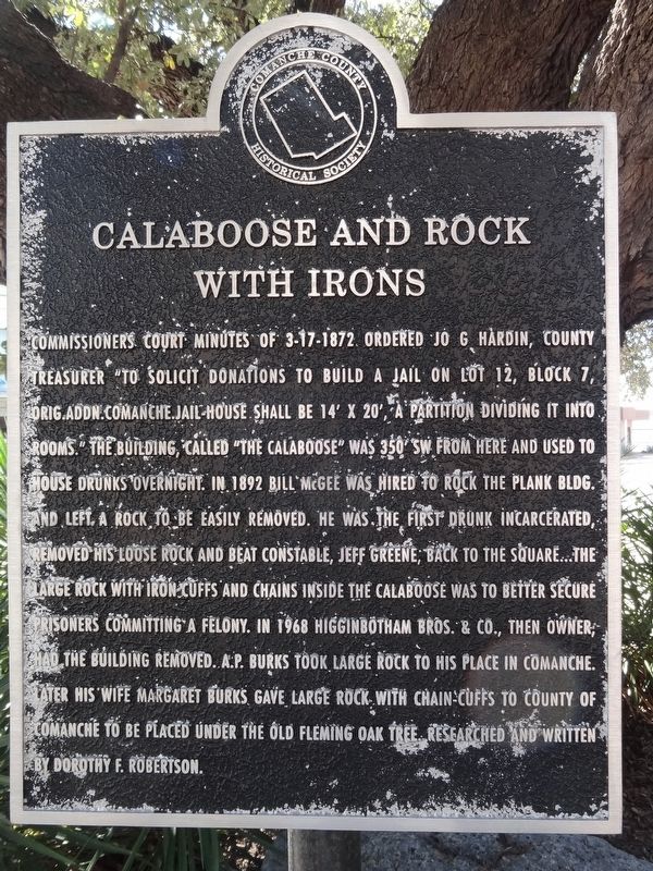 Calaboose and rock with irons Marker image. Click for full size.