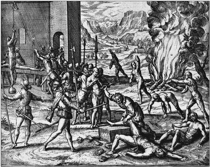 Marker detail: Spanish treatment of native captives was harsh and led to swift reprisal from natives image. Click for full size.
