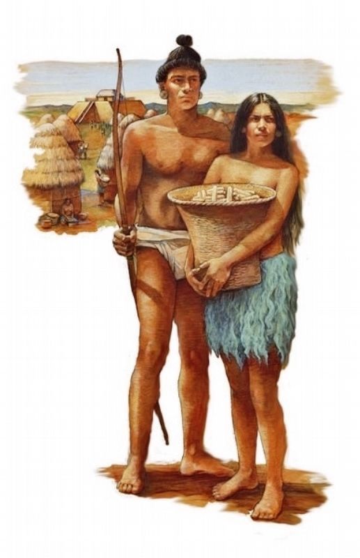 Marker detail: “Native Americans” by John Lytle image. Click for full size.