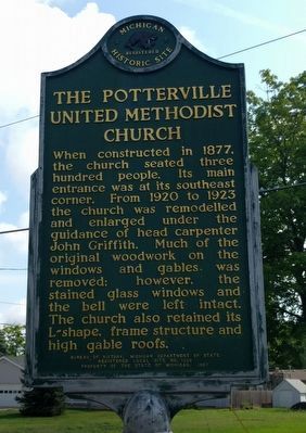 The Potterville United Methodist Church Marker image. Click for full size.
