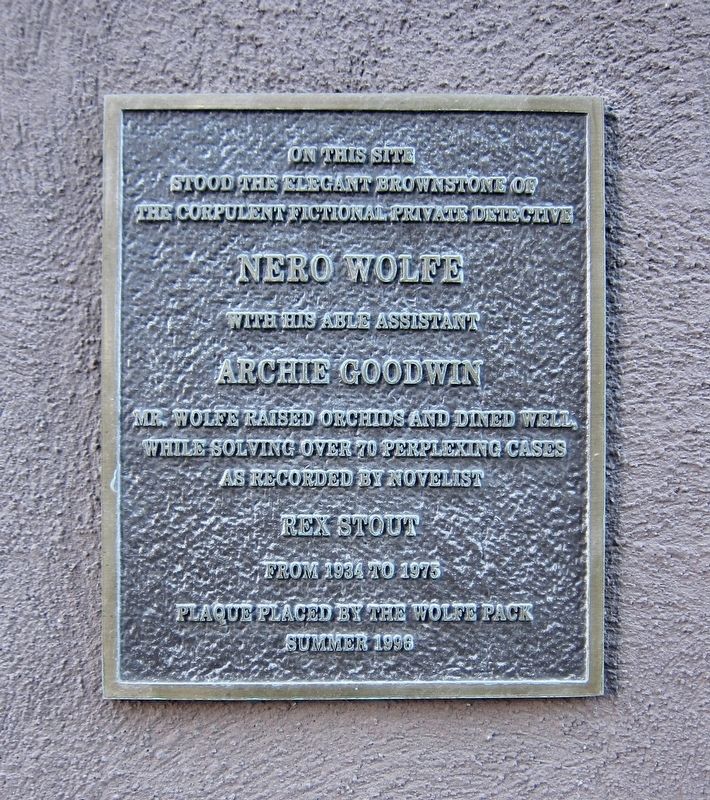 Nero Wolfe Marker. Click for full size. Nero Wolfe Marker image. Click for full size.