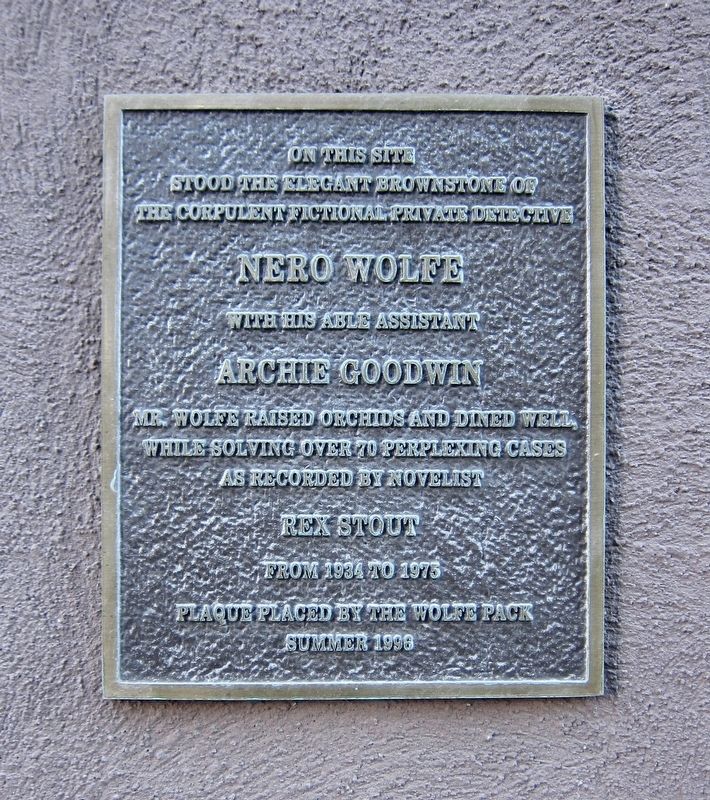 Nero Wolfe Marker image. Click for full size.