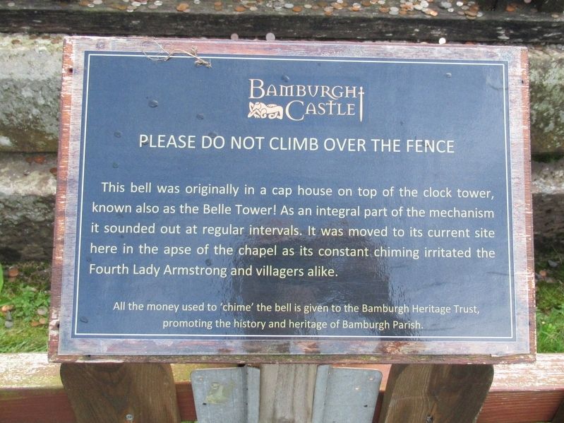 Bamburgh Castle Bell Marker image. Click for full size.