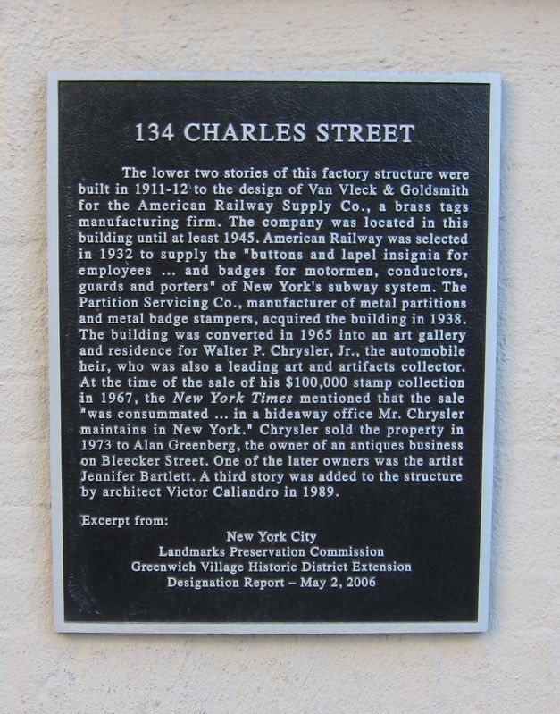 134 Charles Street Marker image. Click for full size.