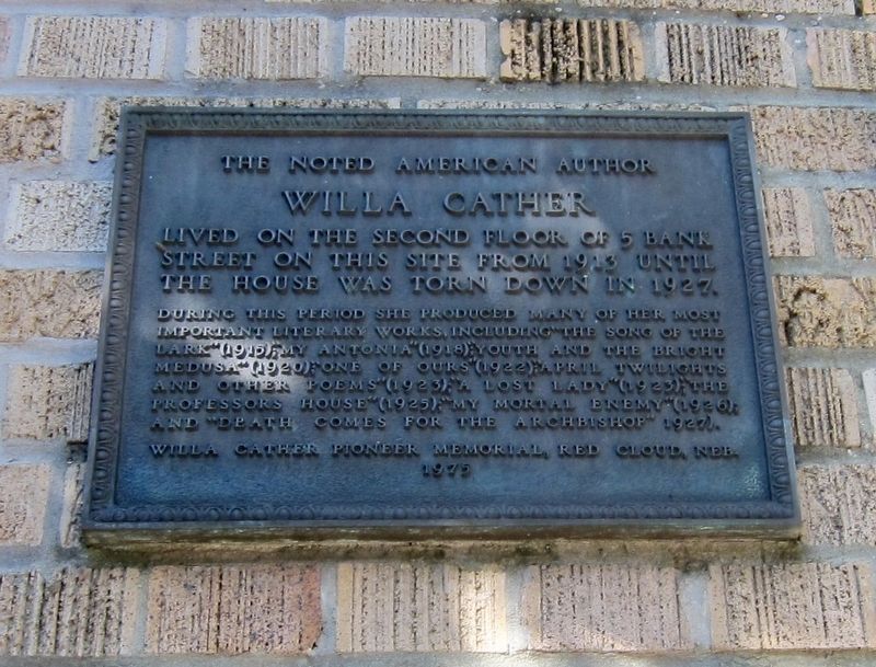 Willa Cather Marker. Click for full size. Willa Cather Marker image. Click for full size.