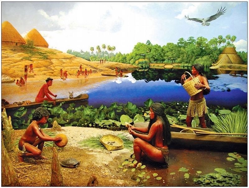 Marker detail: Part of the Floridas First People diorama at the Museum of Florida History image. Click for full size.