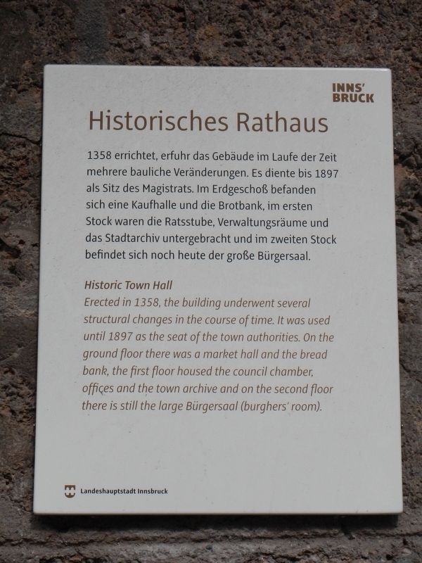 Historisches Rathaus Marker image. Click for full size.