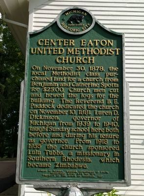 Center Eaton United Methodist Church Marker. Click for full size. Center Eaton United Methodist Church Marker image. Click for full size.