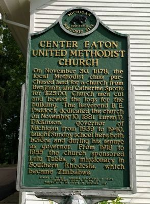 Center Eaton United Methodist Church Marker image. Click for full size.