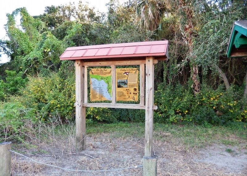 Landing in La Florida Marker Kiosk (<i>marker panel is on right side of kiosk; map is on left</i>) image. Click for full size.
