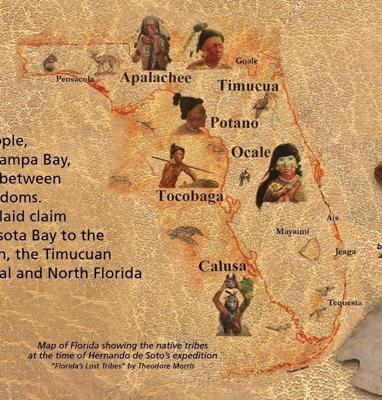 Marker detail: “Floridas Lost Tribes” by Theodore Morris image. Click for full size.