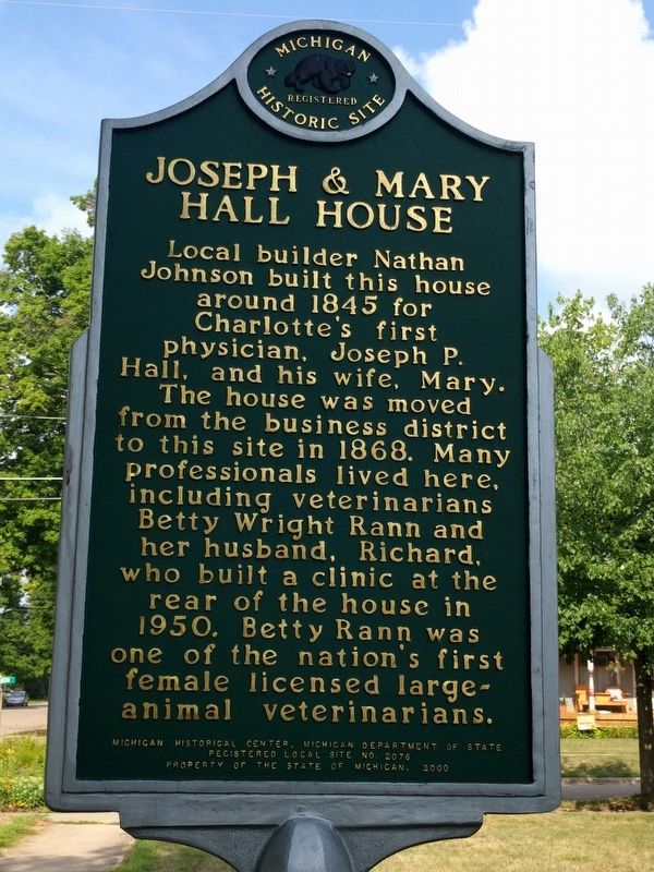 Joseph & Mary Hall House Marker image. Click for full size.