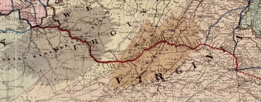 Chesapeake and Ohio Railroad Map image. Click for full size.