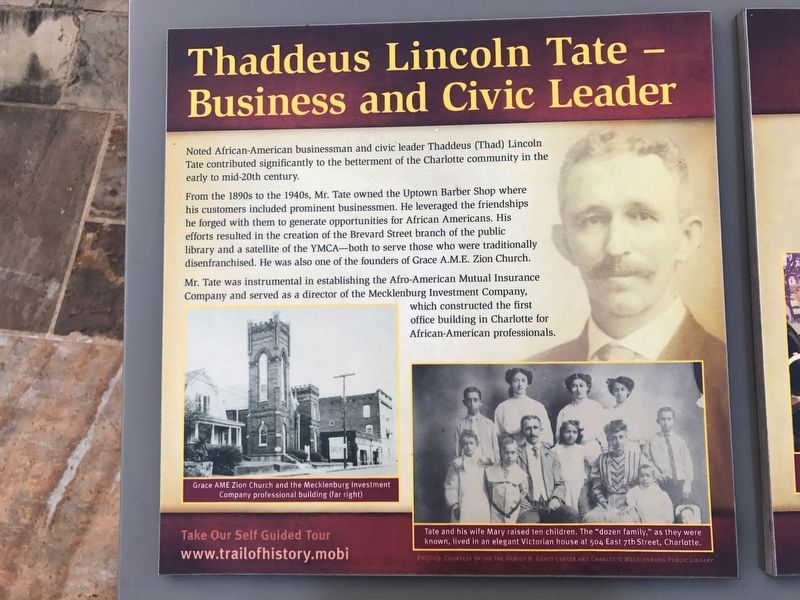 Thaddeus Lincoln Tate Marker image. Click for full size.