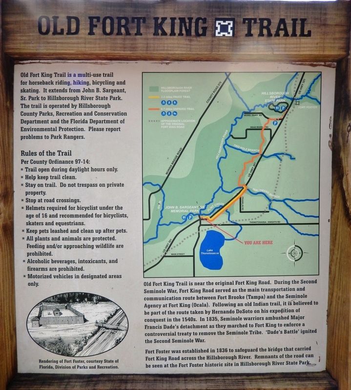 Old Fort King Trail Marker image. Click for full size.