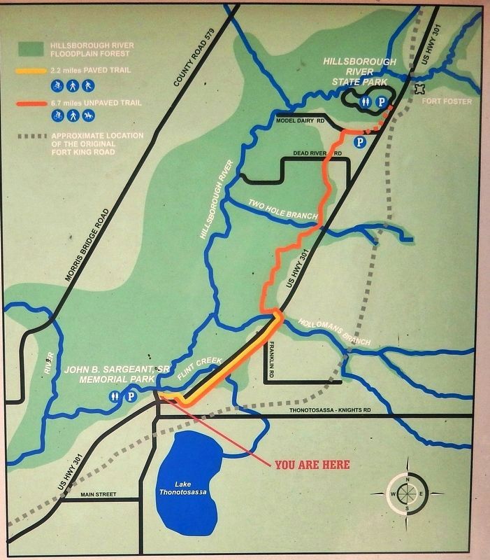 Marker detail: Old Fort King Trail Map image. Click for full size.