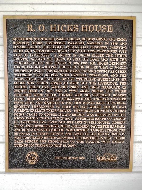 R. O. Hicks House Marker image. Click for full size.