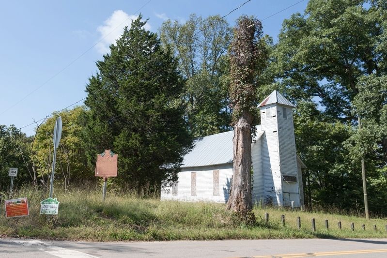 Macedonia Missionary Baptist Church and Marker image. Click for full size.