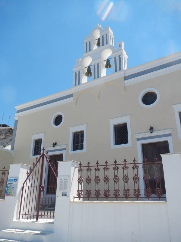 Catholic Church of Koimisi Tis Theotokou and Marker image. Click for full size.