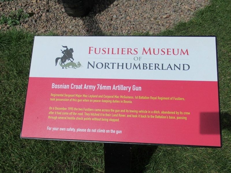Bosnian Army Gun Marker. Click for full size. Bosnian Army Gun Marker image. Click for full size.