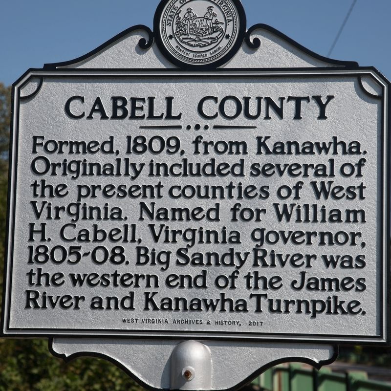 Cabell County side of marker image. Click for full size.