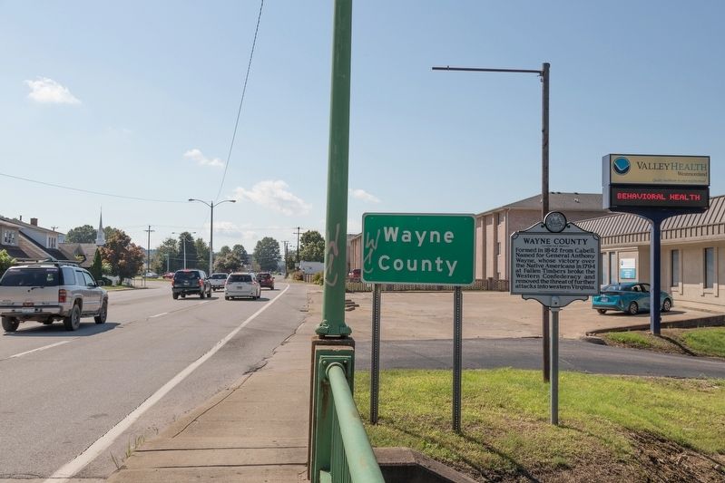 Wayne County / Cabell County Marker image. Click for full size.
