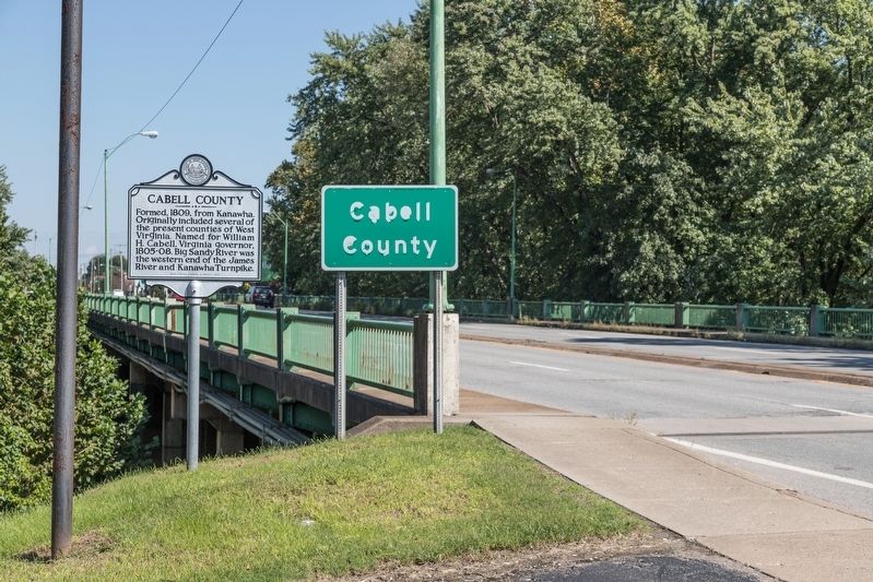Wayne County / Cabell County Marker image. Click for full size.