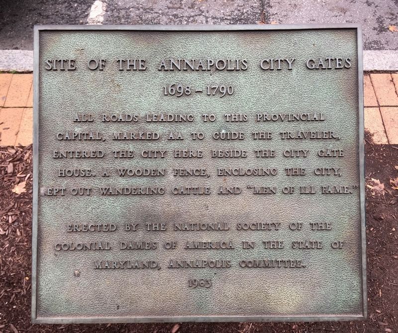 Site of the Annapolis City Gates Marker image. Click for full size.